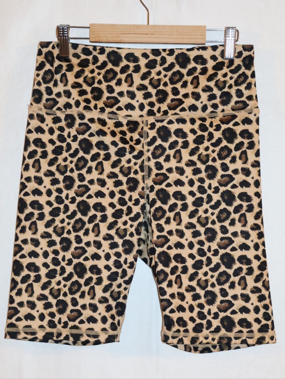 Leopard Print High-Waisted Biker Shorts.